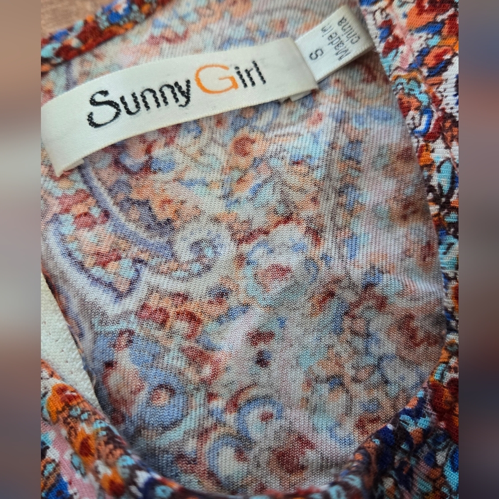 Sunnygirl Colorful Paisley Sleeveless Dress Size Small - Picture 5 of 6